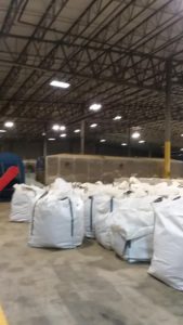 Bags of dried hemp product ready to return to grower/owner